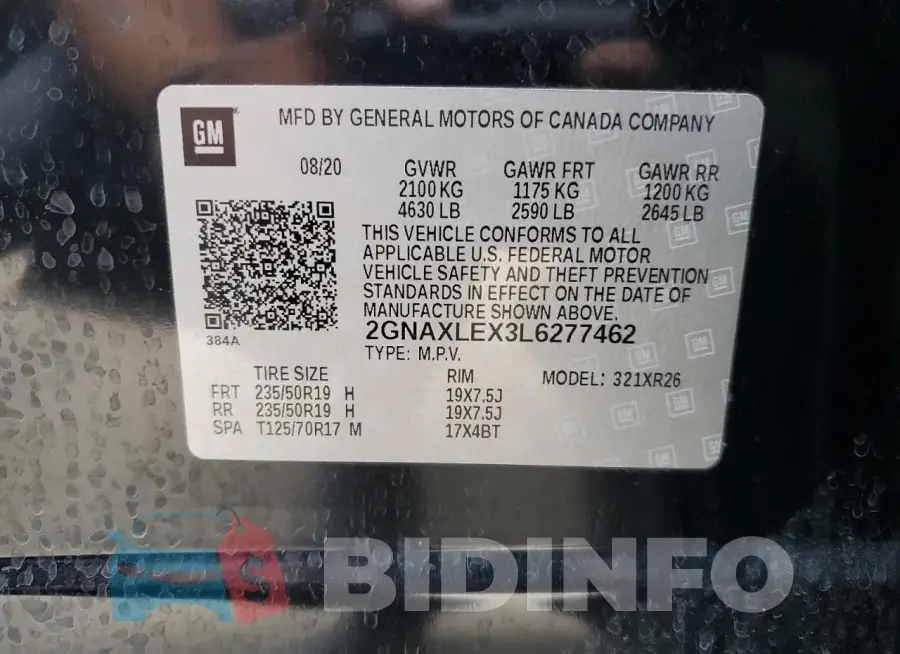 2GNAXLEX3L6277462 Photo# 12