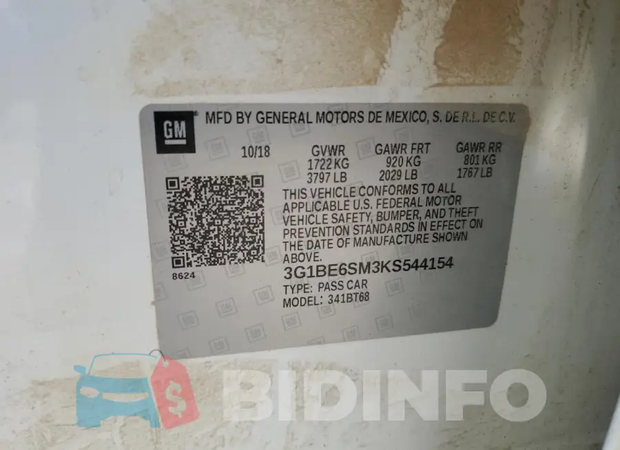 3G1BE6SM3KS544154 Photo# 12