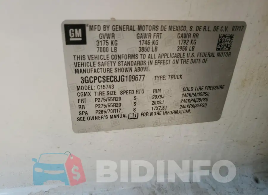 3GCPCSEC8JG109677 Photo# 13