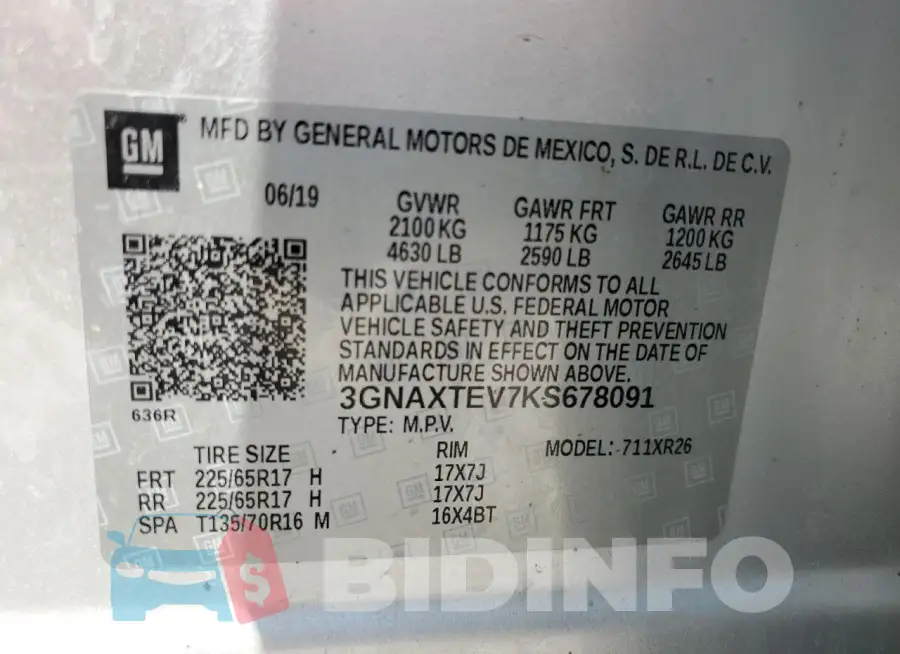 3GNAXTEV7KS678091 Photo# 13