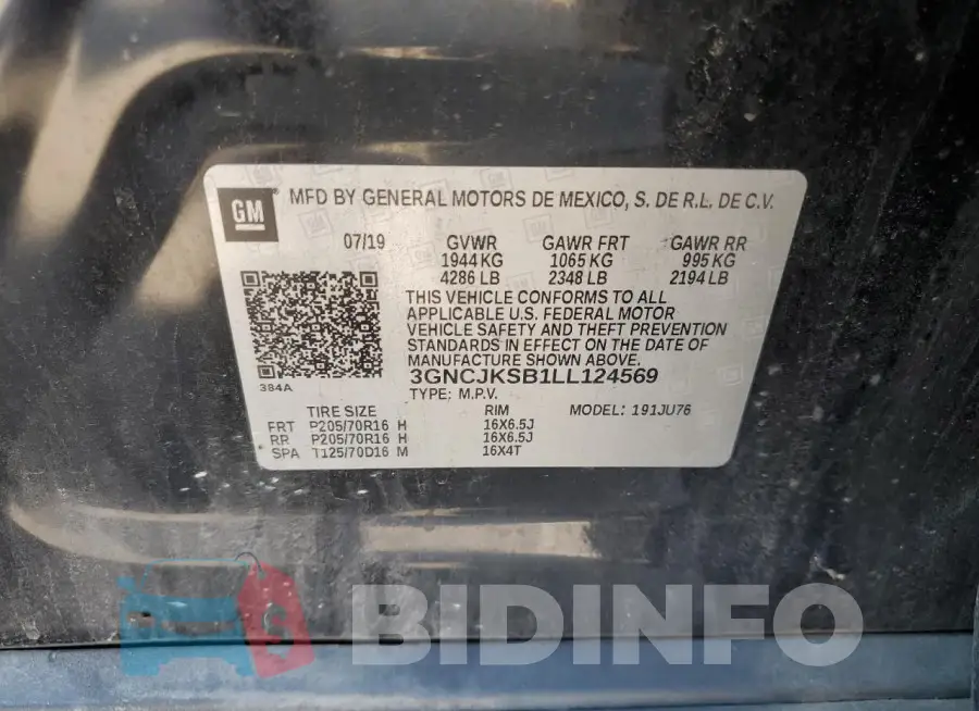3GNCJKSB1LL124569 Photo# 13