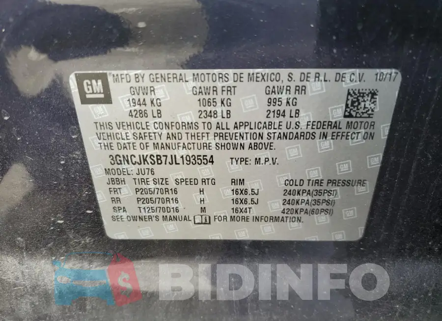 3GNCJKSB7JL193554 Photo# 12