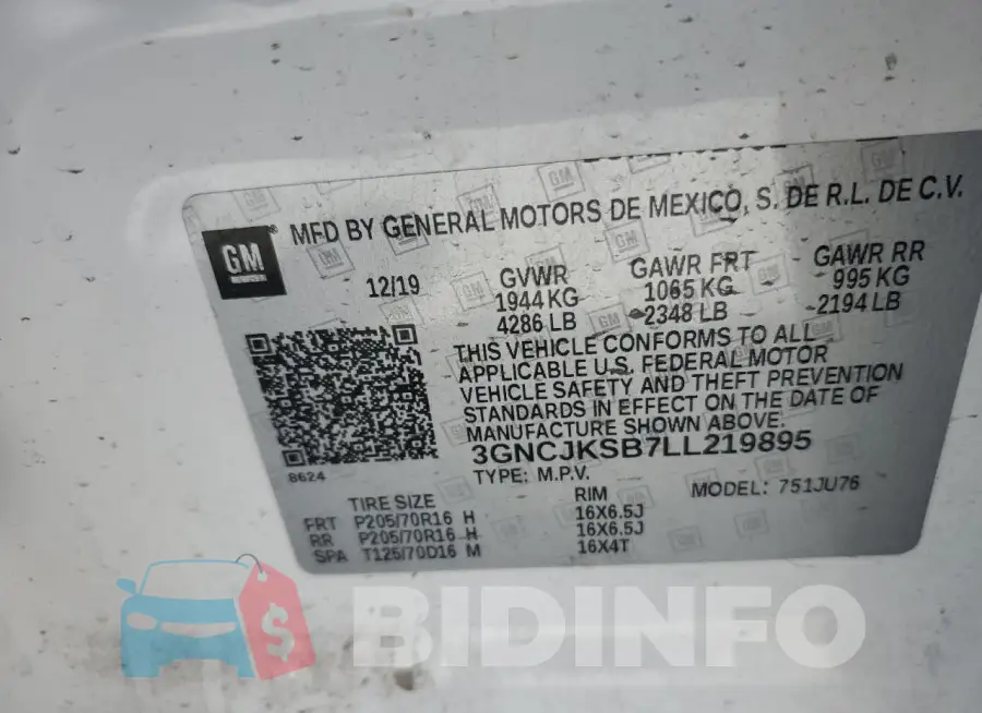 3GNCJKSB7LL219895 Photo# 13