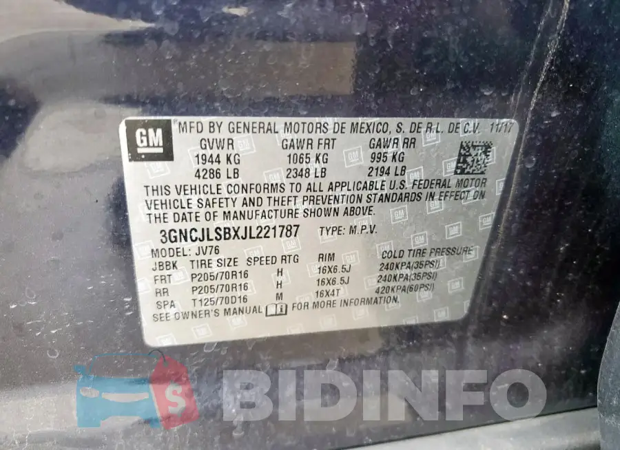3GNCJLSBXJL221787 Photo# 14