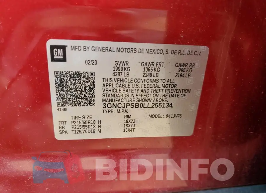 3GNCJPSB0LL255134 Photo# 13
