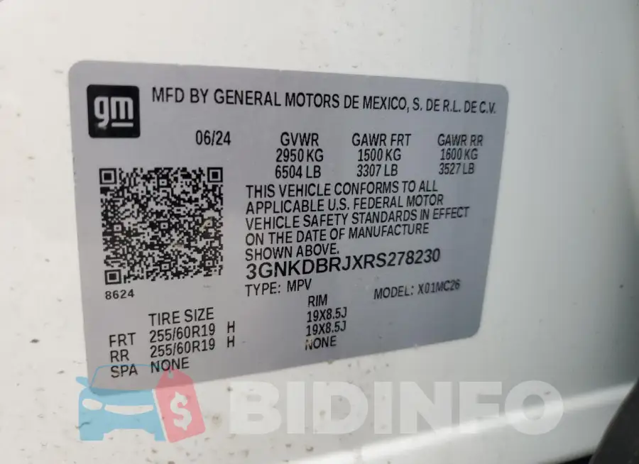 3GNKDBRJXRS278230 Photo# 14