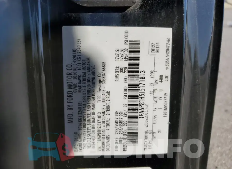 1FA6P8TH5J5171813 Photo# 12