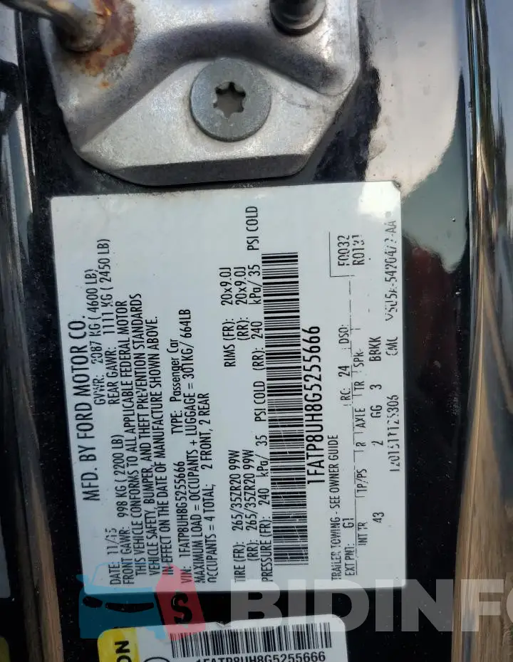 1FATP8UH8G5255666 Photo# 13