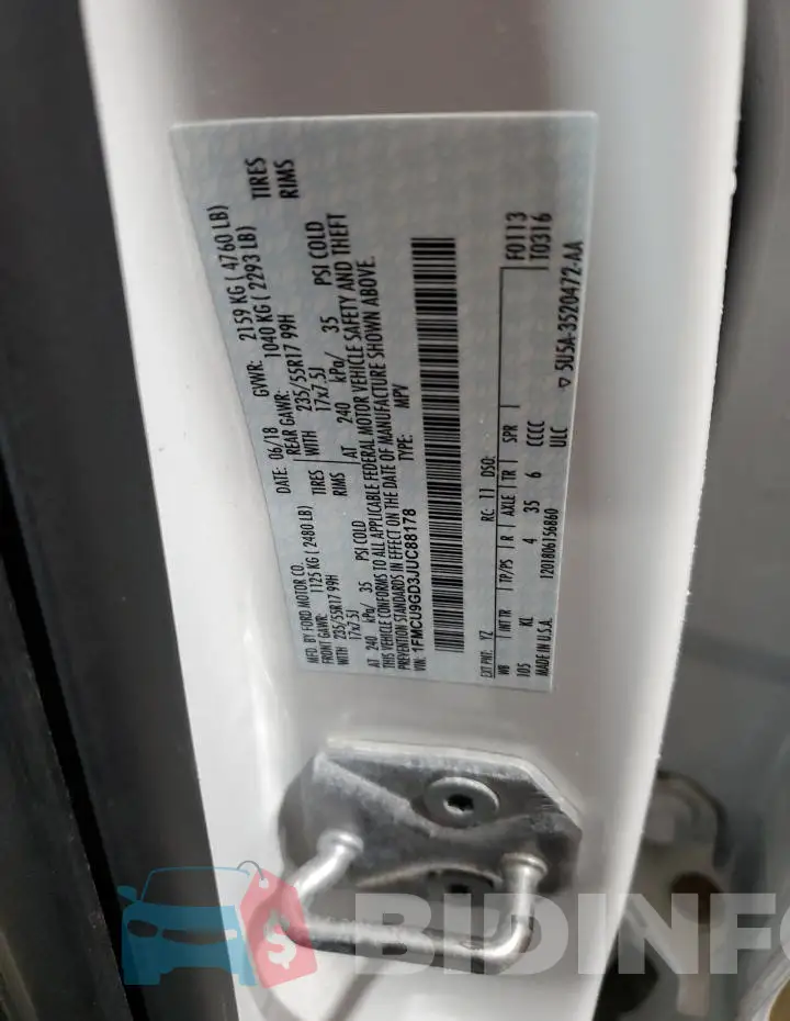 1FMCU9GD3JUC88178 Photo# 13