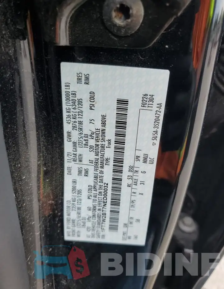 1FT7W2BT7NED00032 Photo# 13