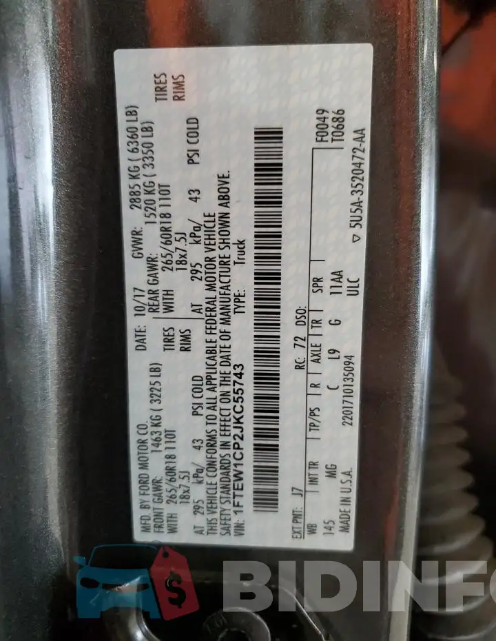 1FTEW1CP2JKC55743 Photo# 12