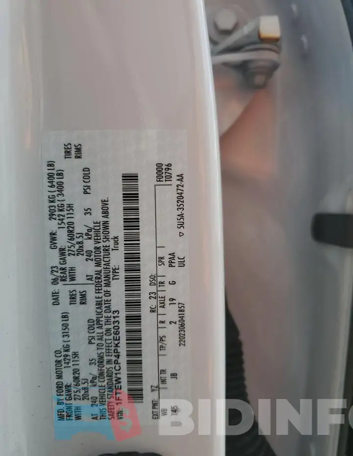 1FTEW1CP4PKE60313 Photo# 12