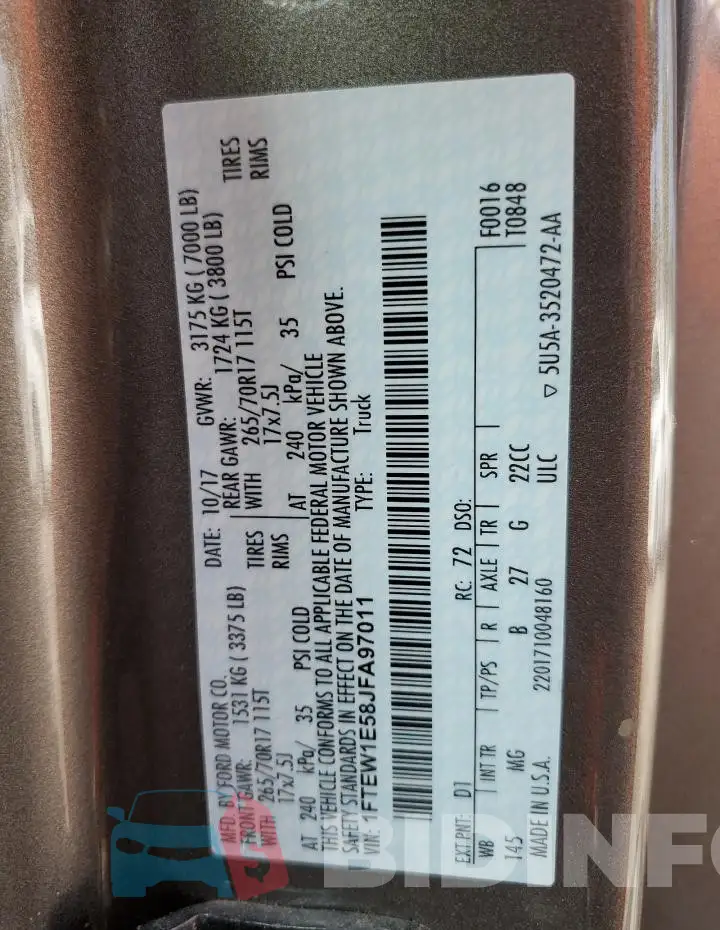 1FTEW1E58JFA97011 Photo# 13