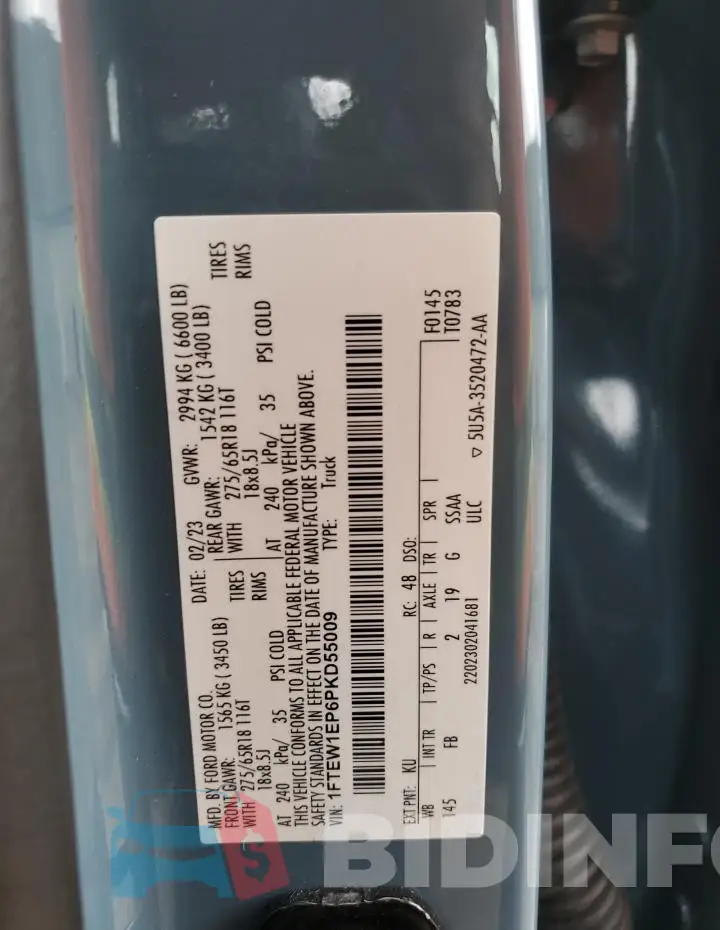 1FTEW1EP6PKD55009 Photo# 13