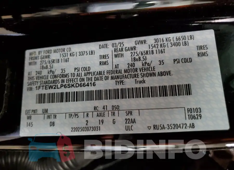 1FTEW2LP6SKD66416 Photo# 13