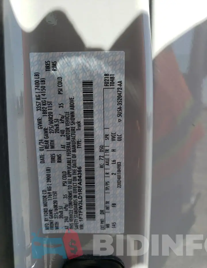1FTFW3LD1RFA04366 Photo# 12