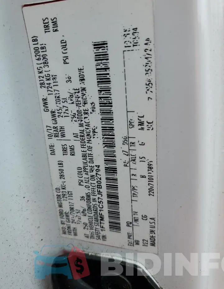 1FTMF1C57JFB02794 Photo# 12