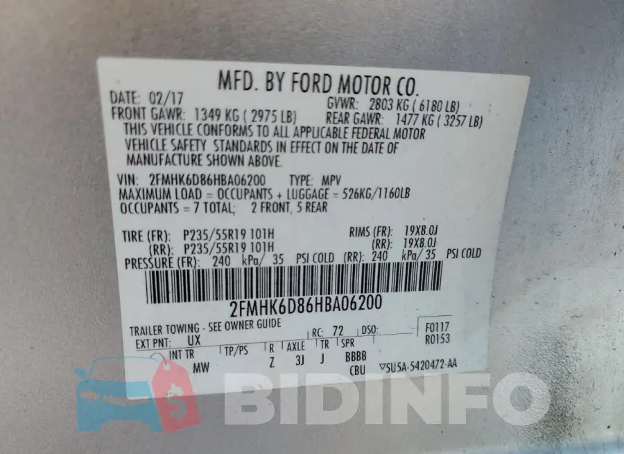 2FMHK6D86HBA06200 Photo# 14