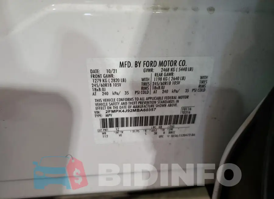 2FMPK4J92MBA60357 Photo# 13