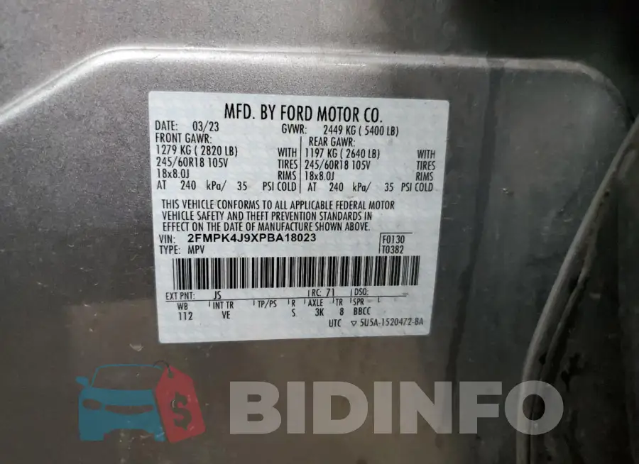2FMPK4J9XPBA18023 Photo# 13
