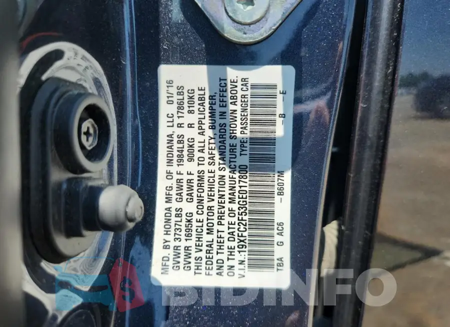 19XFC2F53GE017800 Photo# 12