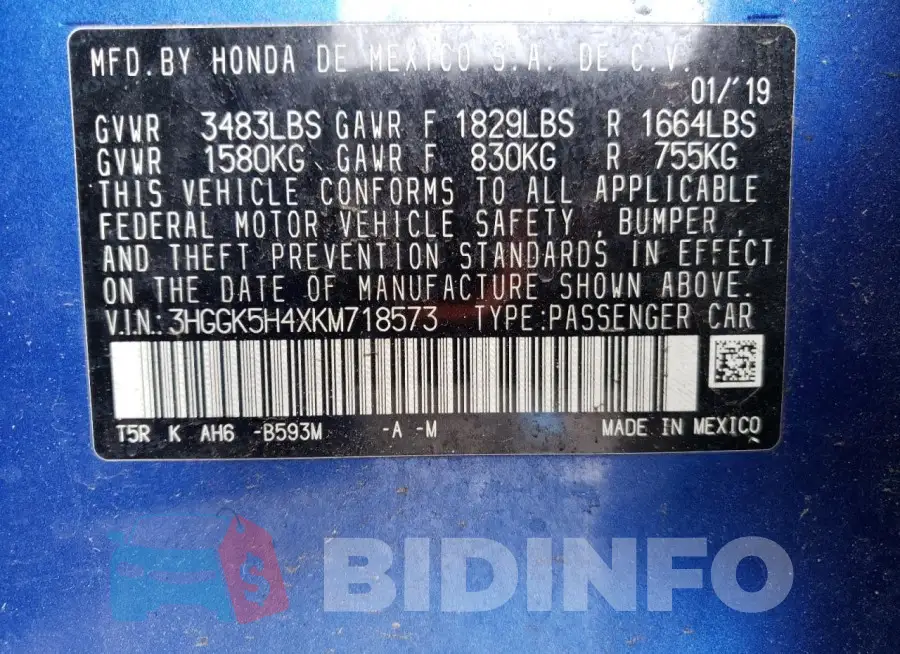3HGGK5H4XKM718573 Photo# 12