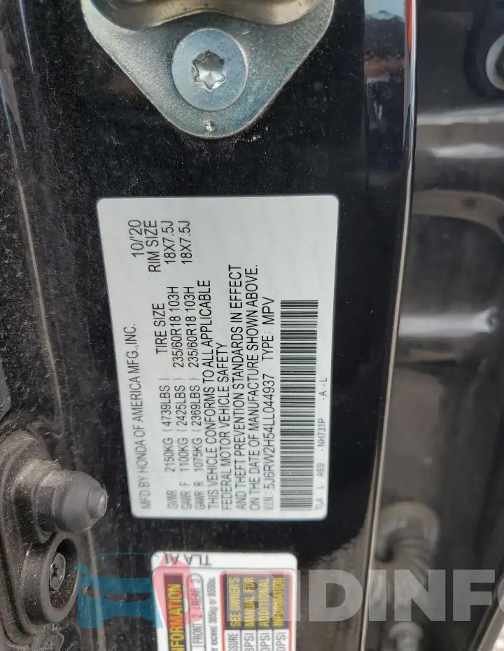 5J6RW2H54LL044937 Photo# 13