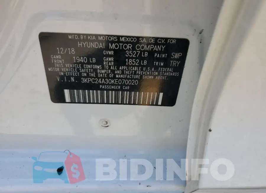 3KPC24A30KE070020 Photo# 12