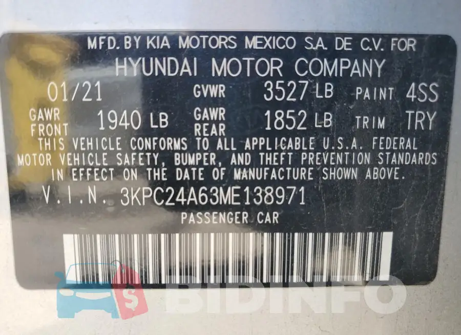 3KPC24A63ME138971 Photo# 12