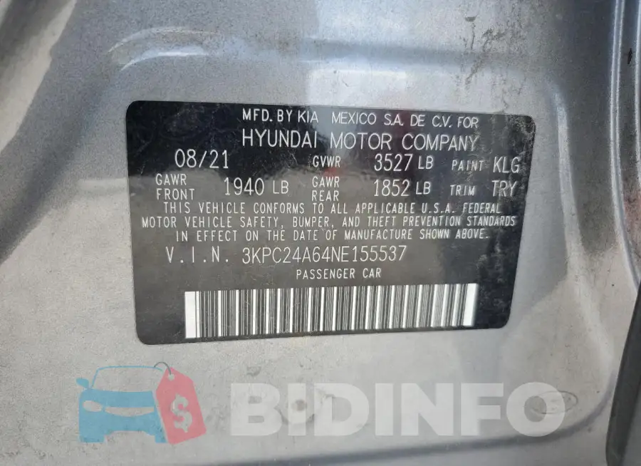 3KPC24A64NE155537 Photo# 12