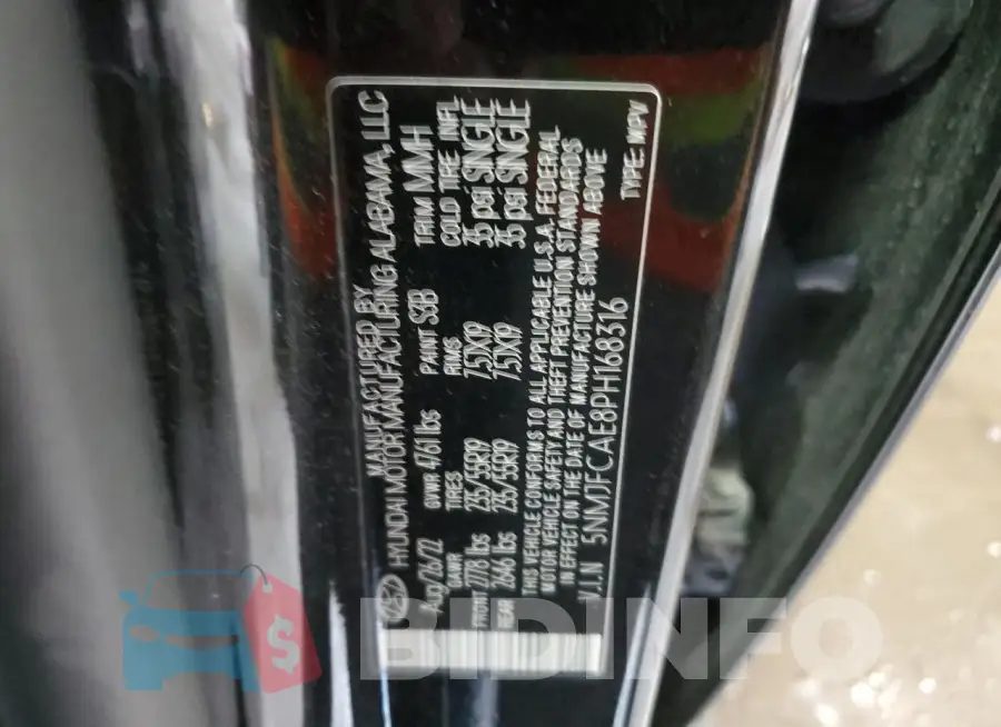 5NMJFCAE8PH168316 Photo# 13