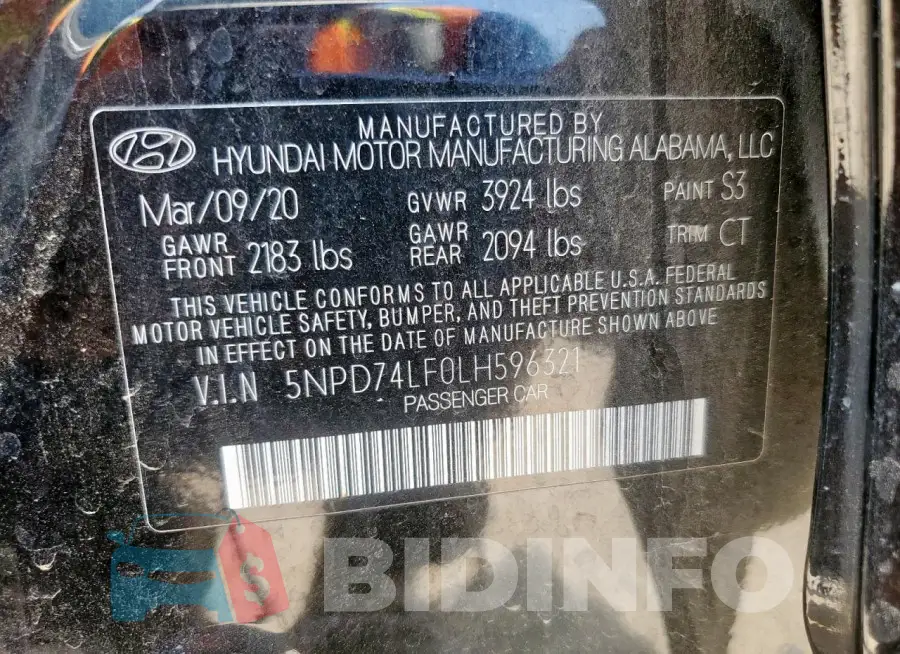 5NPD74LF0LH596321 Photo# 13