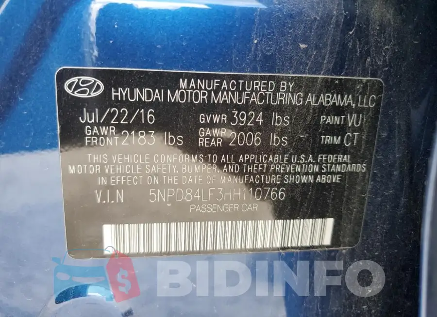 5NPD84LF3HH110766 Photo# 12