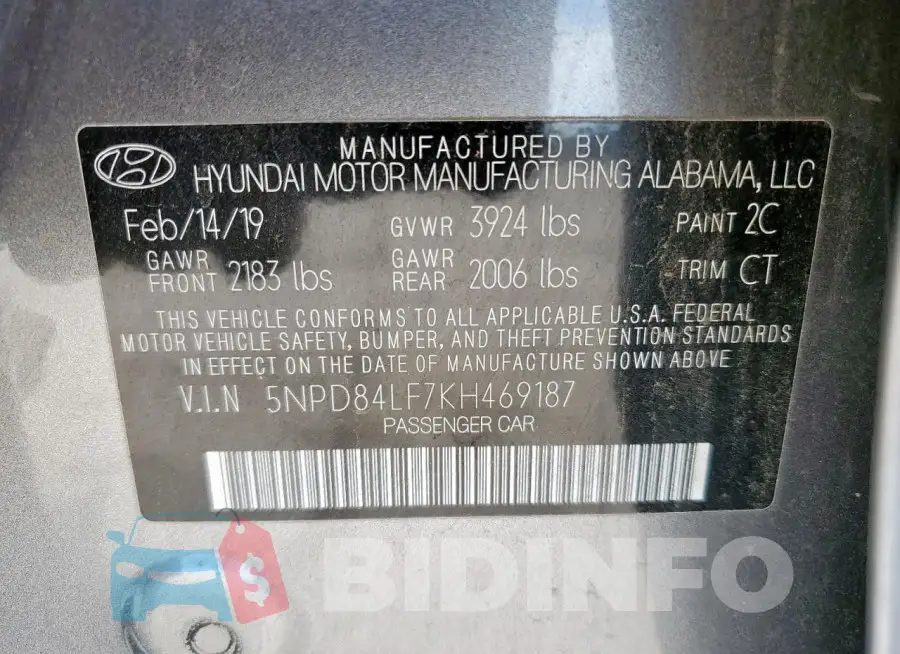 5NPD84LF7KH469187 Photo# 12