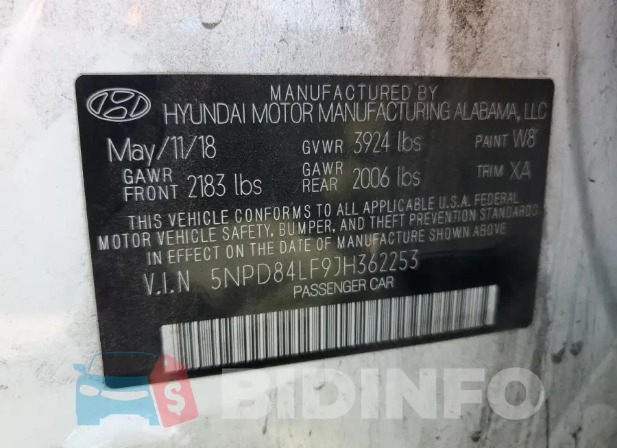 5NPD84LF9JH362253 Photo# 12