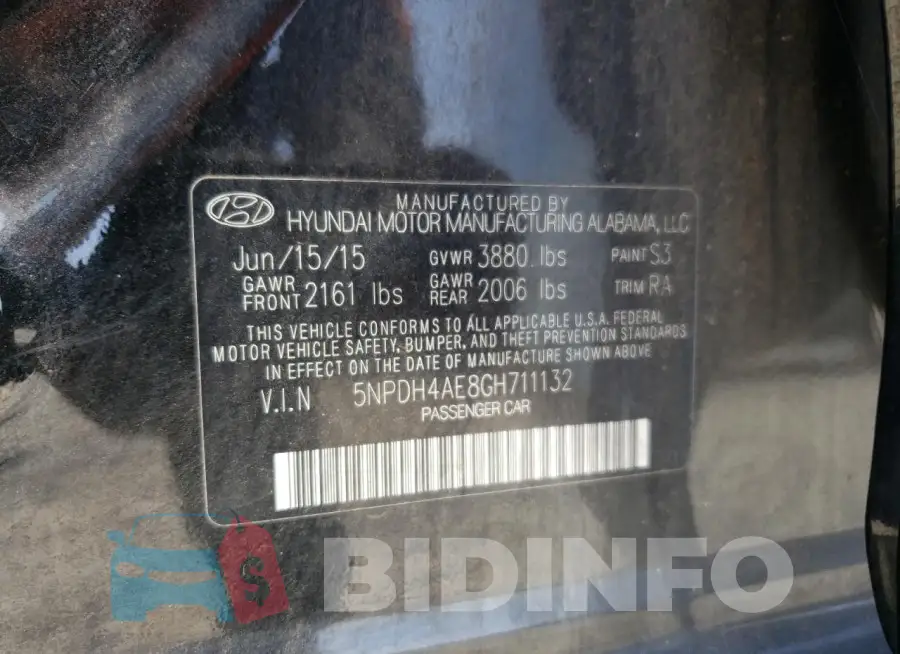 5NPDH4AE8GH711132 Photo# 12