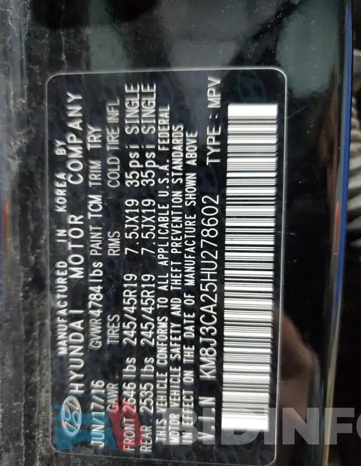 KM8J3CA25HU278602 Photo# 13