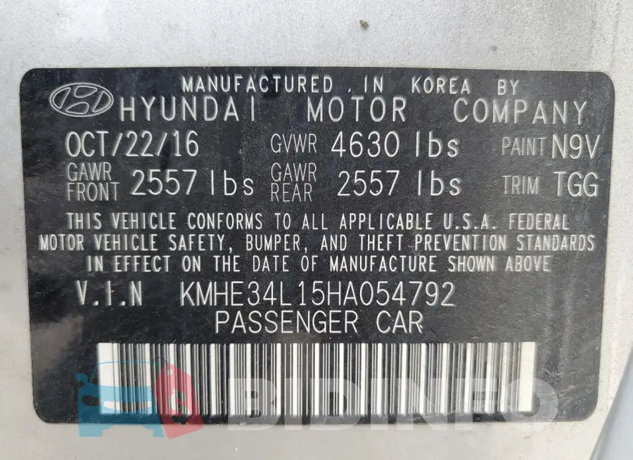 KMHE34L15HA054792 Photo# 13