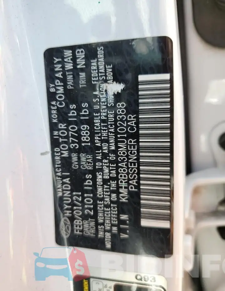 KMHRB8A38MU102388 Photo# 13