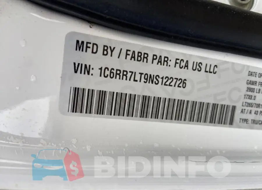 1C6RR7LT9NS122726 Photo# 14