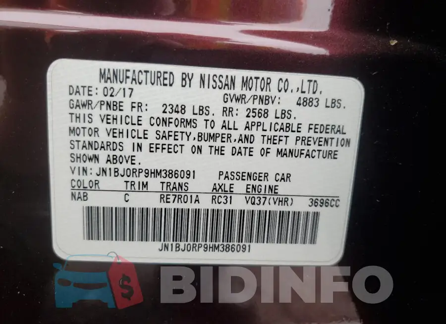 JN1BJ0RP9HM386091 Photo# 13