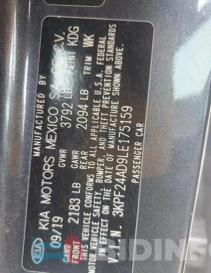 3KPF24AD9LE175159 Photo# 12