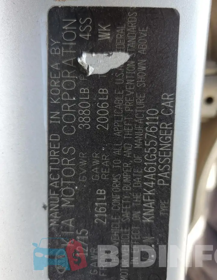 KNAFK4A61G5576110 Photo# 13