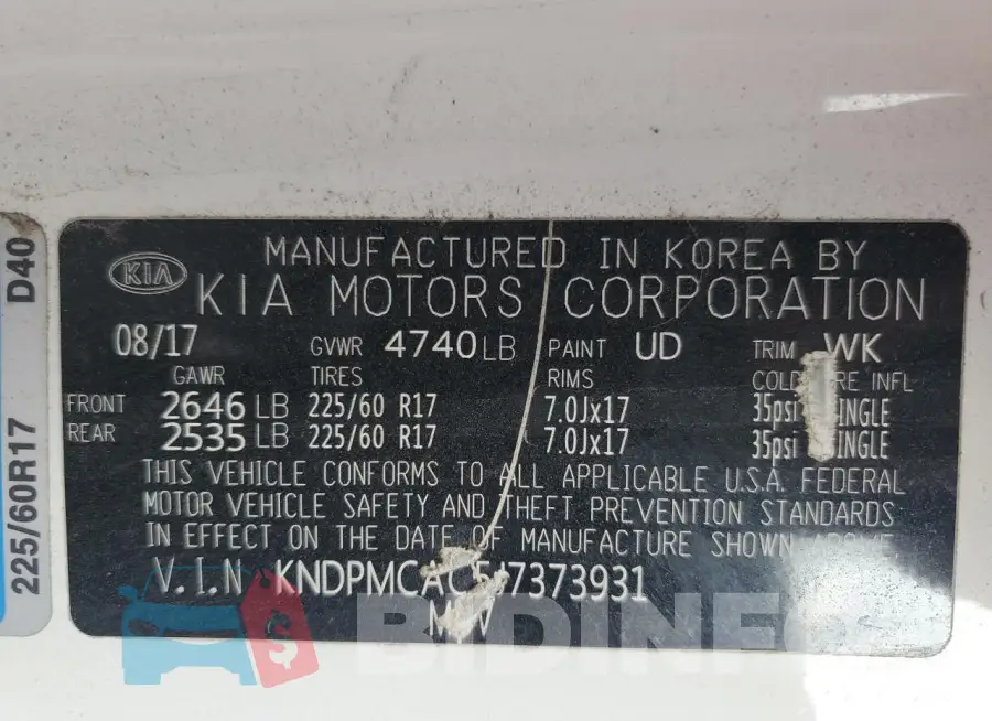 KNDPMCAC5J7373931 Photo# 13