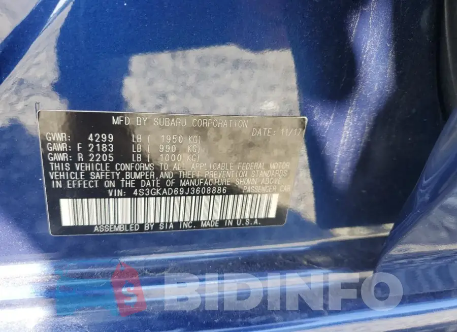 4S3GKAD69J3608886 Photo# 12