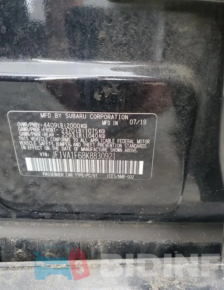 JF1VA1F68K8830921 Photo# 12