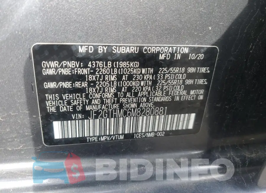 JF2GTHMC6M8280881 Photo# 13