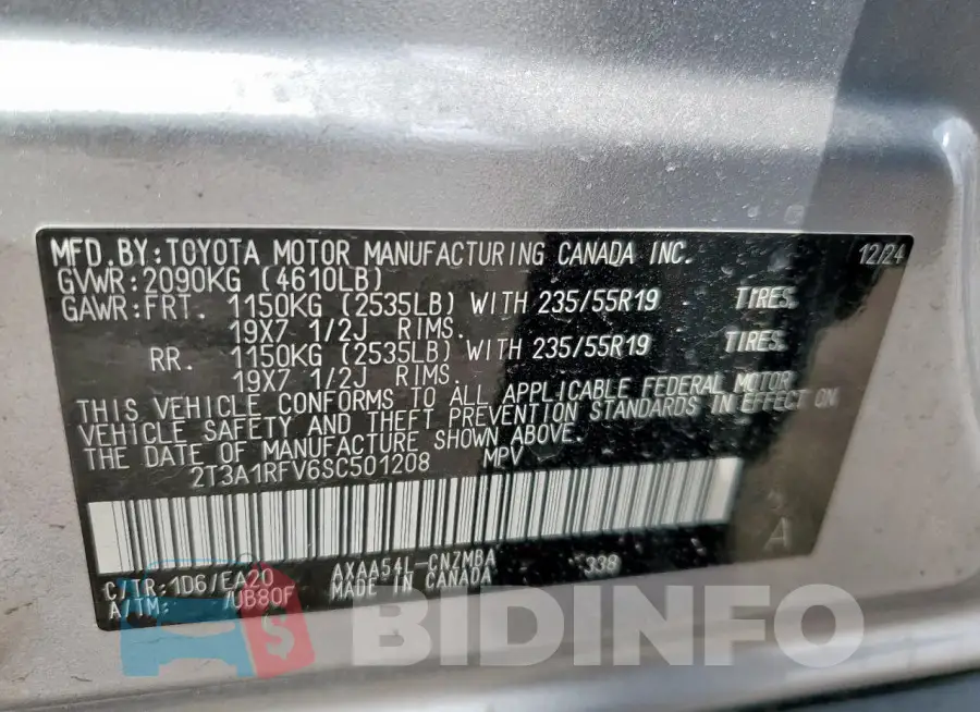 2T3A1RFV6SC501208 Photo# 13