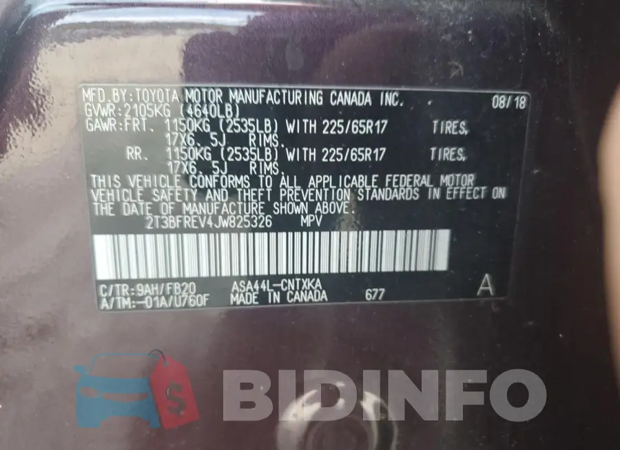 2T3BFREV4JW825326 Photo# 14