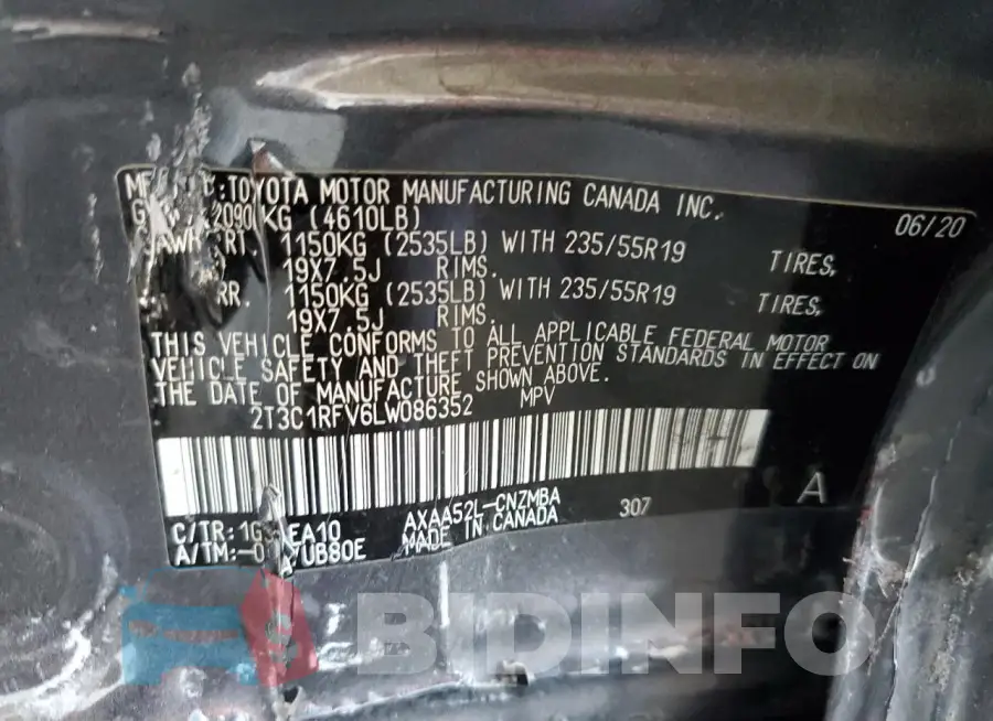 2T3C1RFV6LW086352 Photo# 12